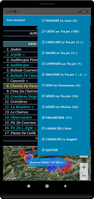 TraJecSan : Premier Menu