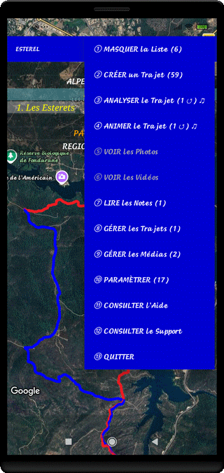 TraJecSan : Premier Menu