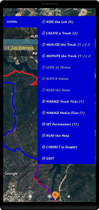 TraJecSan : First Menu